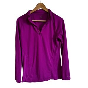 Champion Duo Dry Pullover Activewear Top Athletic Purple‎ Long Sleeve M